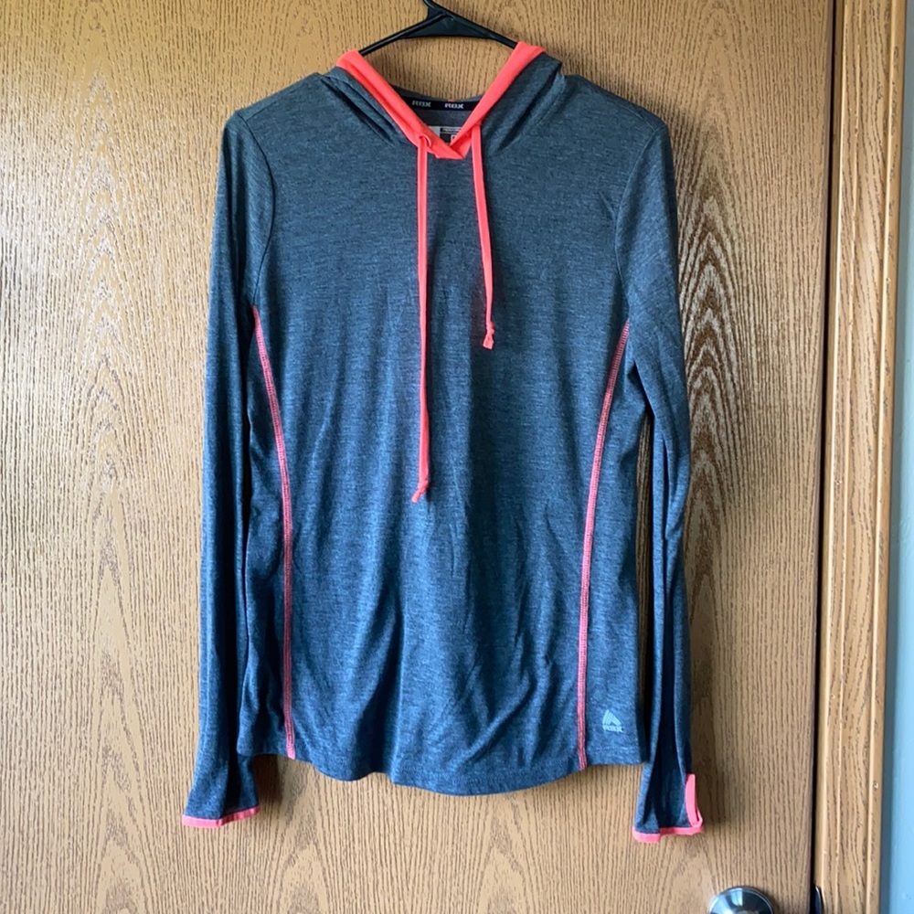 Lightweight gray & pink sweatshirt